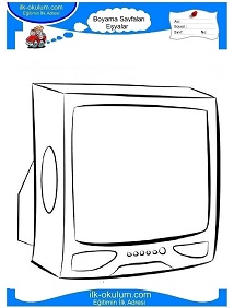 Çocuklar İçin Tv Boyama Sayfaları 
